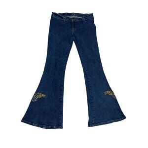 Vintage Frankie B Y2K Low Rise Flare Jeans Rhinestoned Butterflies Size Medium